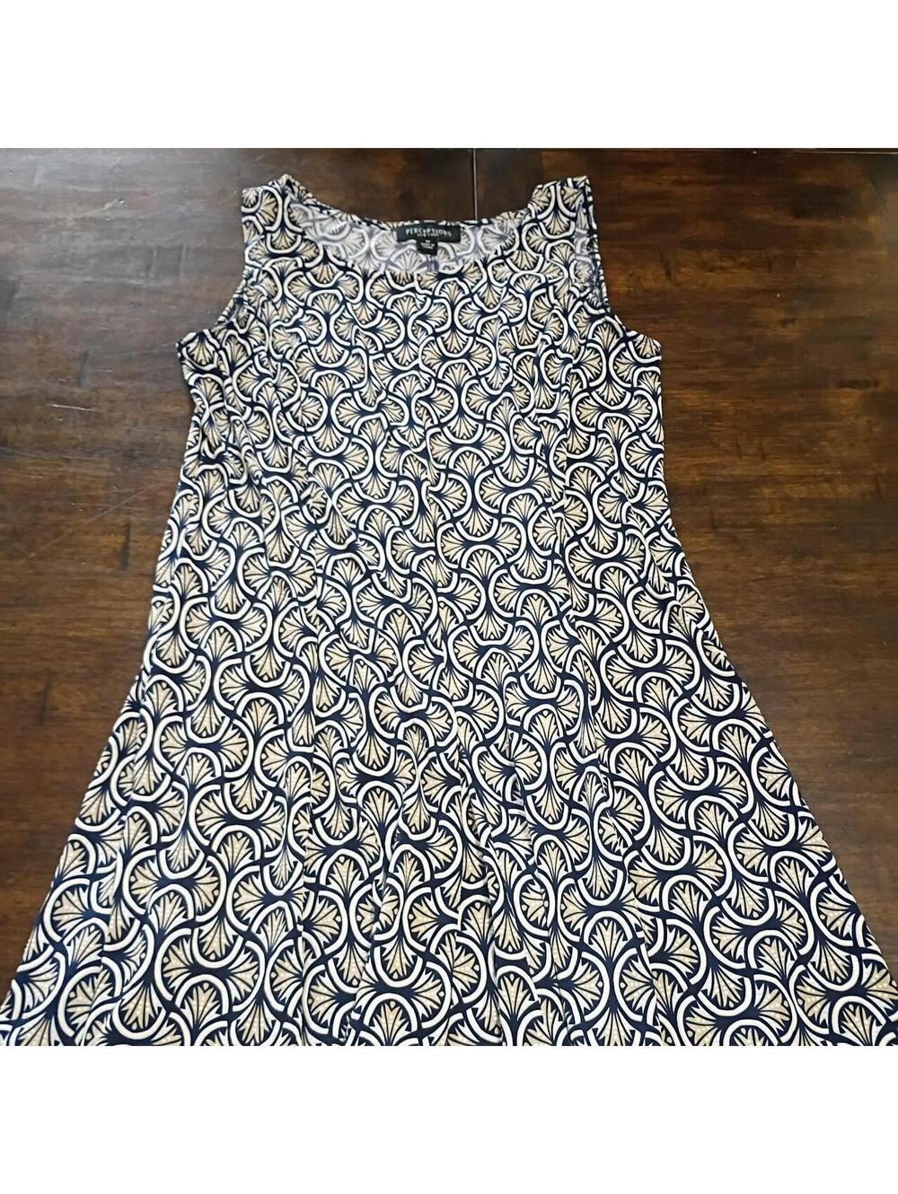 Perceptions Women's Grey and Navy Dress
